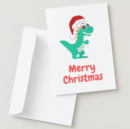 Dinosaur Christmas Card